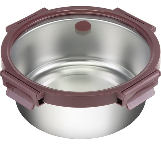 Изображение товара Ланч-бокс Smart Solutions стальной со стеклянной крышкой, 1,5 л, сливовый SFE-SS-LB-ST-GLS-PL-1.5