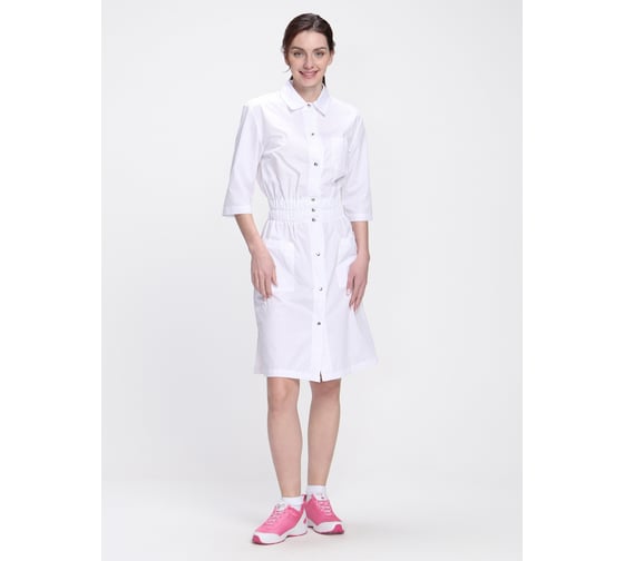 Изображение товара Женский халат ФАКЕЛ Симпл-004 MedLine, белый, р. 60-62, рост 170-176 87468206.012