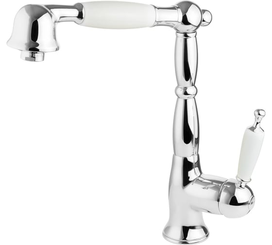 Изображение товара Смеситель для кухни Migliore CUCINA OXFORD с выдвижной лейкой, ручка белая/хром 18243