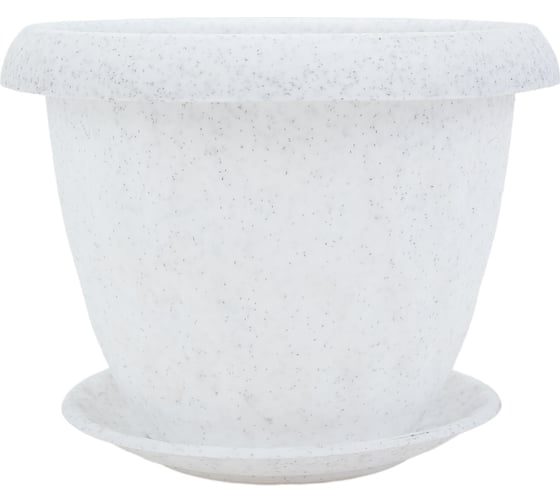 Изображение товара Горшок для растений Martika Розетта 0.9л, диам. 140 мм, с поддоном, мрамор С125МРА