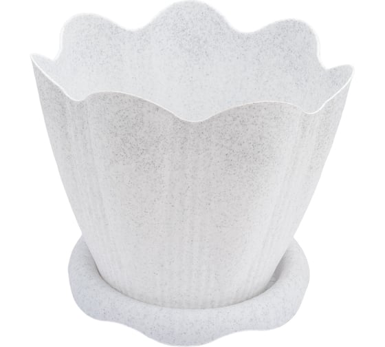 Изображение товара Горшок с поддоном Martika Эдельвейс 3 л, диам. 20 см, мрамор С192М