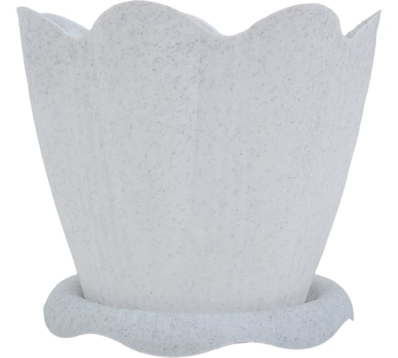 Изображение товара Горшок с поддоном Martika Эдельвейс 1.5 л, диам. 16 см, мрамор С191М