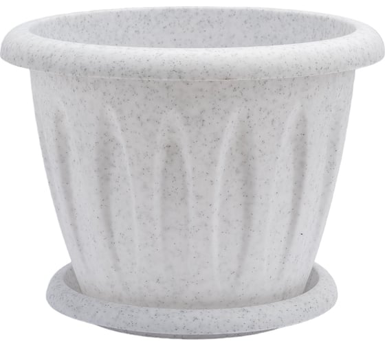 Изображение товара Горшок для растений Martika Фелиция мрамор 0.9 л, диам. 140 мм, с поддонником С102М