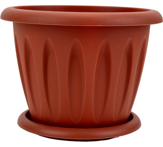 Изображение товара Горшок для растений Martika Фелиция терракотовый 0.9л, диам. 140 мм, с поддонником С102Т