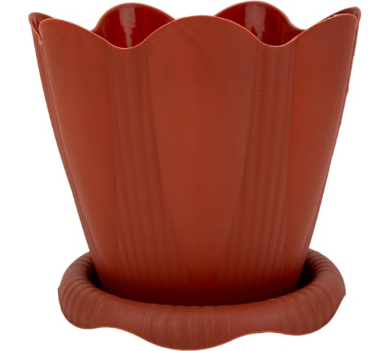 Изображение товара Горшок с поддоном Martika Эдельвейс 1.5л, диам. 16 см, терракотовый С191Т