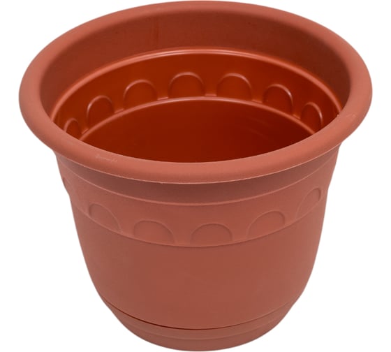 Изображение товара Горшок Martika Колывань 1.8л, диам. 18 см, терракотовый, с поддоном С93Т