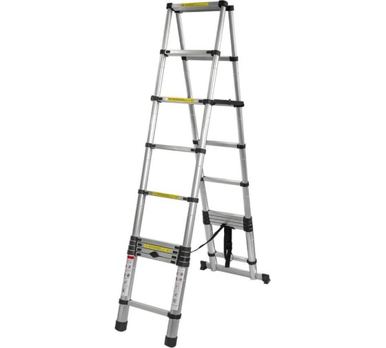 Изображение товара Телескопическая алюминиевая двухсекционная лестница-стремянка Forsage 2.9+2.9 м, 10+10 ступенек F-UP290-2
