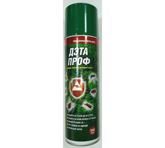 Изображение товара Аэрозоль для защиты от комаров Дэта-Проф 3 в 1 345 мл ДП/345