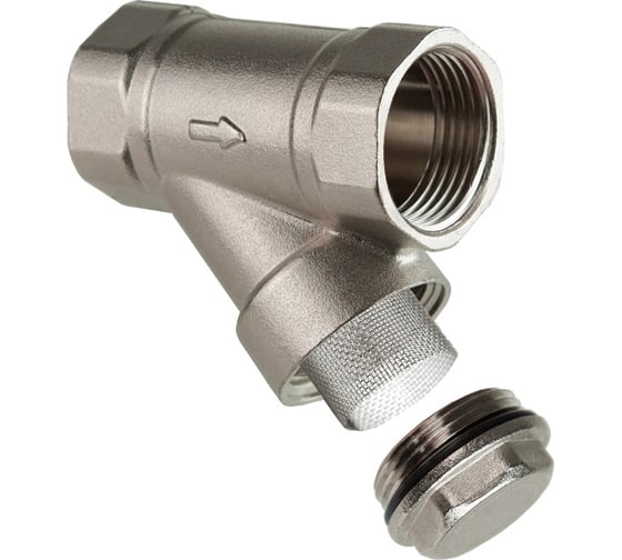 Изображение товара Фильтр RTP латунь, внутренняя/внутренняя резьба, 1/2"х45, никелированный, 41133