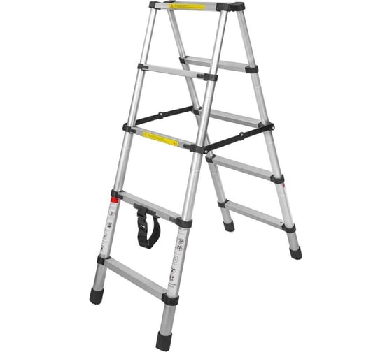 Изображение товара Телескопическая алюминиевая двухсекционная лестница-стремянка Forsage 1.4+1.4 м, 5+5 ступеней F-UP140-2