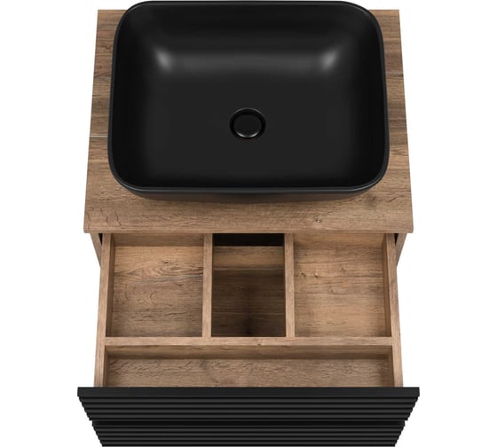 Изображение товара Подвесная тумба Brevita Dakota - 60 2 ящ. дсп (дуб гал. черный кварц) DAK-09060-19/02-2Я
