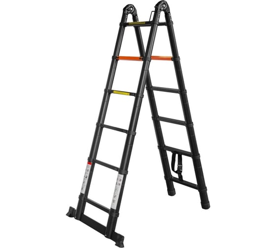 Изображение товара Телескопическая алюминиевая бытовая лестница-стремянка Rockforce 1.9+1.9 м, 6+6 ступеней RF-UP190-M