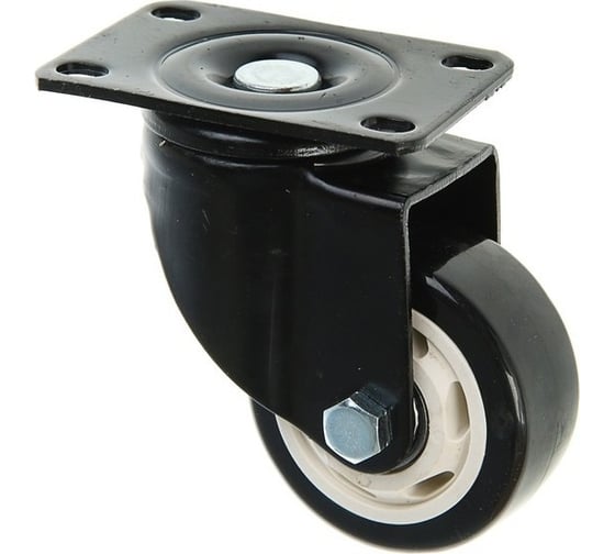 Изображение товара Мебельное колесо ТУНДРА d=75 мм, без тормоза, черное 2942312