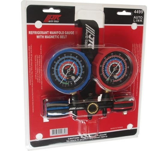 Изображение товара Устройство для заправки автокондиционера с магнитным ремнем Коллектор манометрический для хладаге JTC -4499 448210