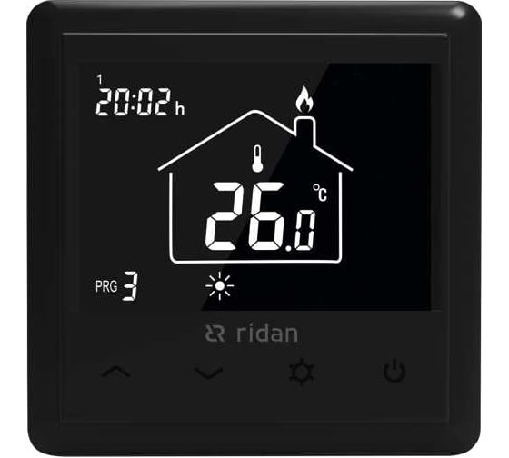 Изображение товара Комнатный термостат Ридан WT-RB 230V, черный 088U0628R