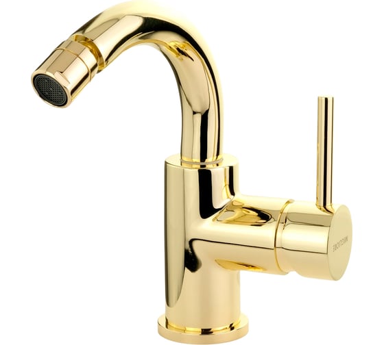 Изображение товара Смеситель для биде Migliore FORTIS излив изогнут, ручка сбоку, донный клапан "click-clack", золото 31544