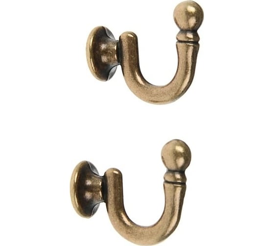 Изображение товара Крючок для штор ТУНДРА KS003, однорожковый, цвет бронза 3241492