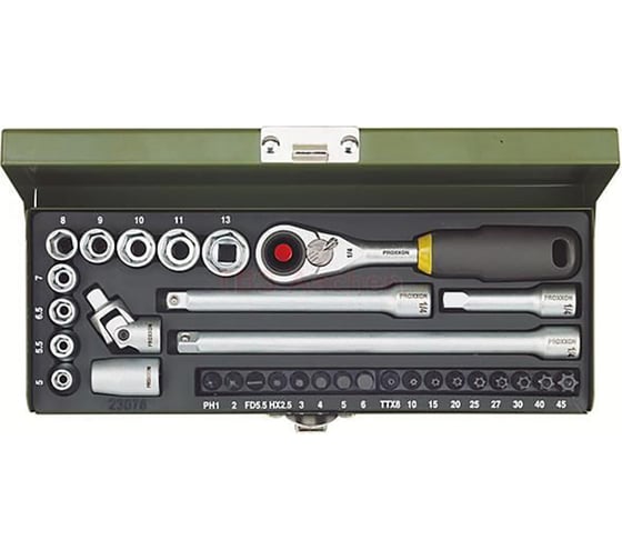 Изображение товара Набор механика с трещоткой Proxxon 1/4 32 поз. 23078
