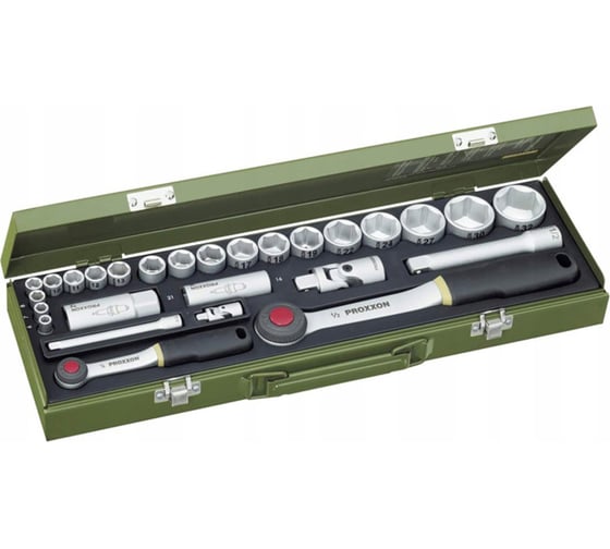 Изображение товара Автомобильный набор торцевых ключей Proxxon 1/2" + 1/4", 27 поз 23020