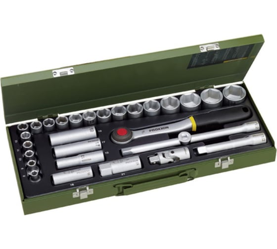 Изображение товара Набор торцевых ключей Proxxon 1/2", 29 поз. 23000