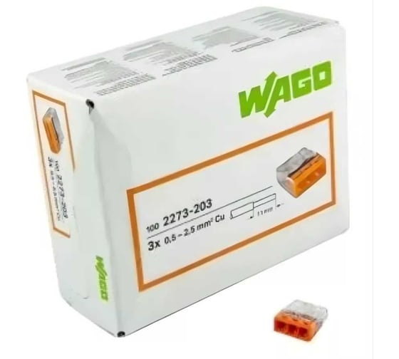 Изображение товара Клемма WAGO 2273-203 100 шт. 2666 WAGO.2273-203