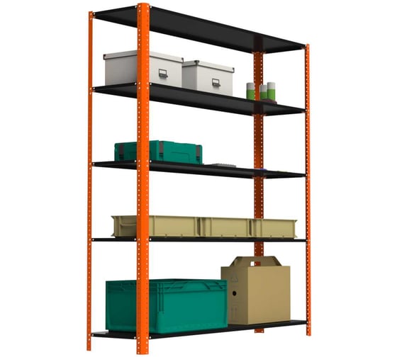 Изображение товара Стеллаж ООО Металекс Metalex AIR 2200x1600x300 (5 полок) оранжево-чёрный SMAOV221630
