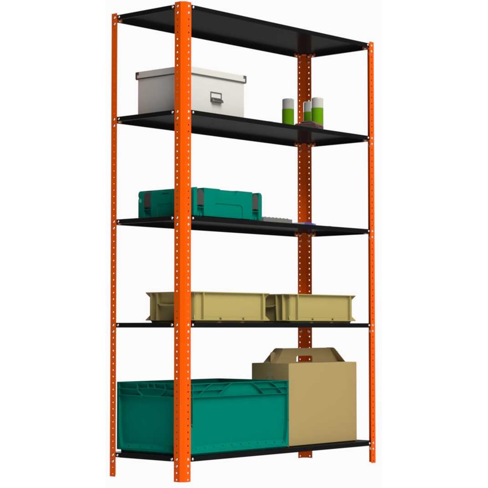 Изображение товара Стеллаж ООО Металекс Metalex AIR 2200x1400x300 (5 полок) оранжево-чёрный