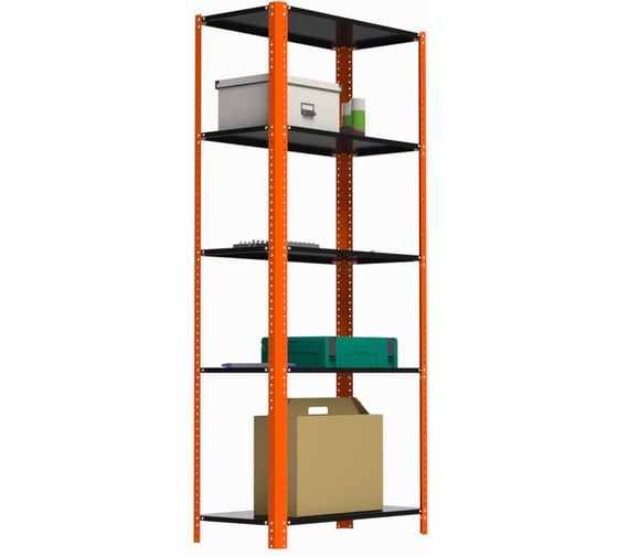 Изображение товара Стеллаж ООО Металекс Metalex AIR 2200x800x500 (5 полок) оранжево-чёрный SMAOV228050