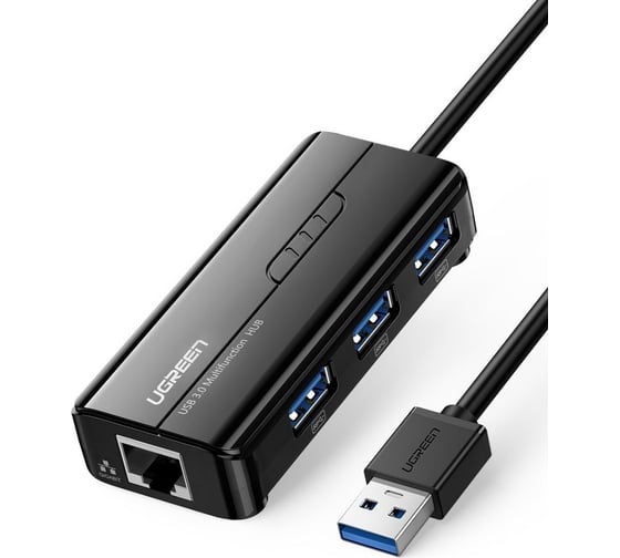 Изображение товара USB концентратор UGREEN 4 в 1 хаб, 3 x USB 3.0, RJ45 20265