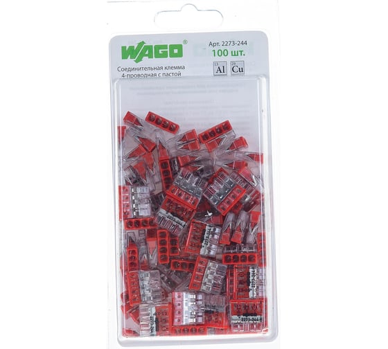 Изображение товара Клемма WAGO 2273-244 (с пастой) 100 шт. 2687 WAGO.2273-244