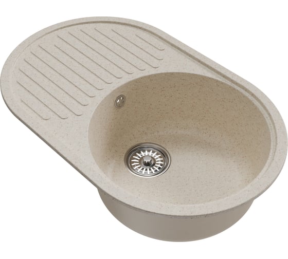 Изображение товара Мойкa MIXLINE ML-GM16 овальная с крылом, бежевая 328, 730x460x180 мм newх 551929