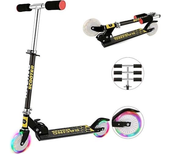 Изображение товара Складной городской самокат Nonstopika Venezia, черный venezia_black