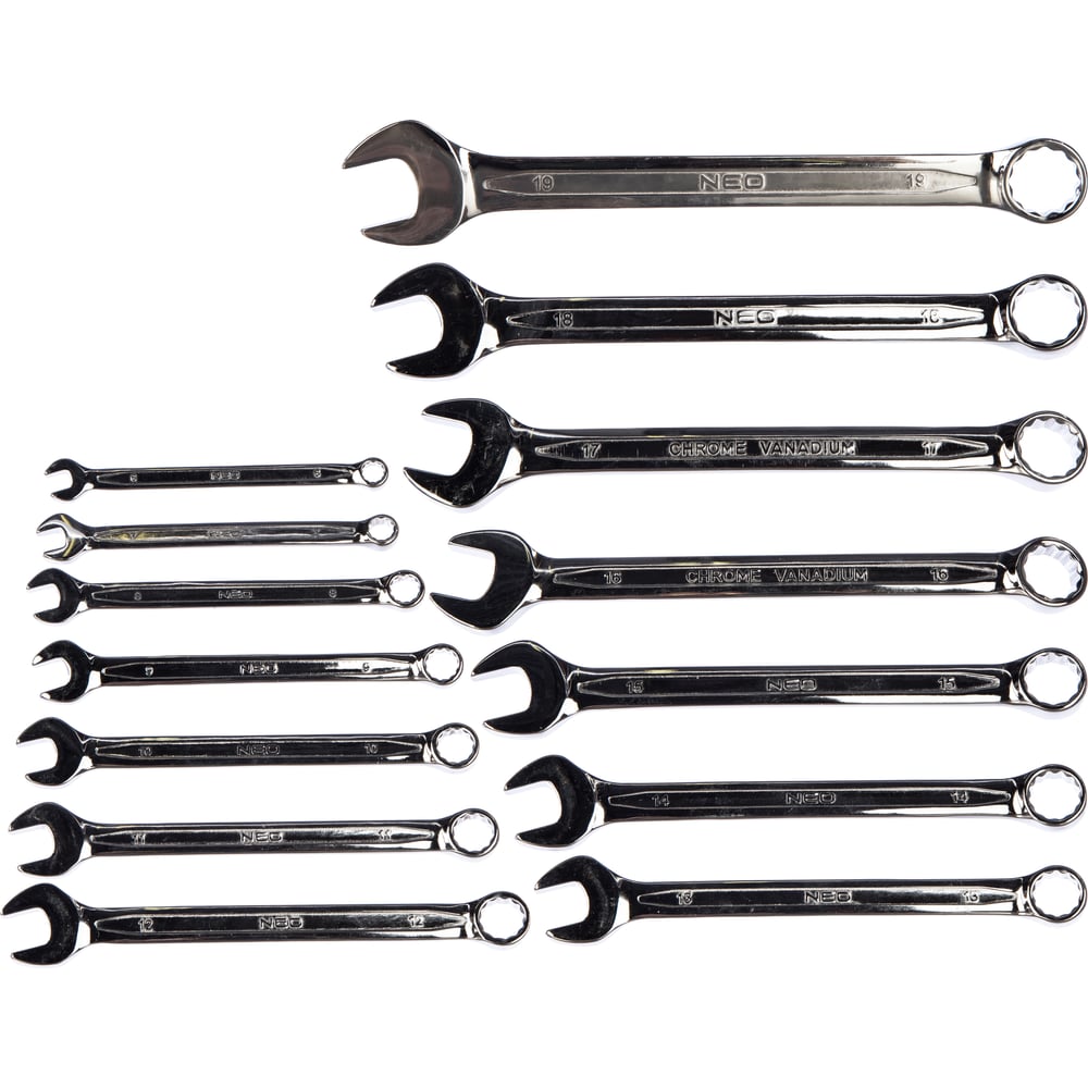 Изображение товара Набор комбинированных ключей, 14 шт., 6-19 мм NEO Tools 84-234