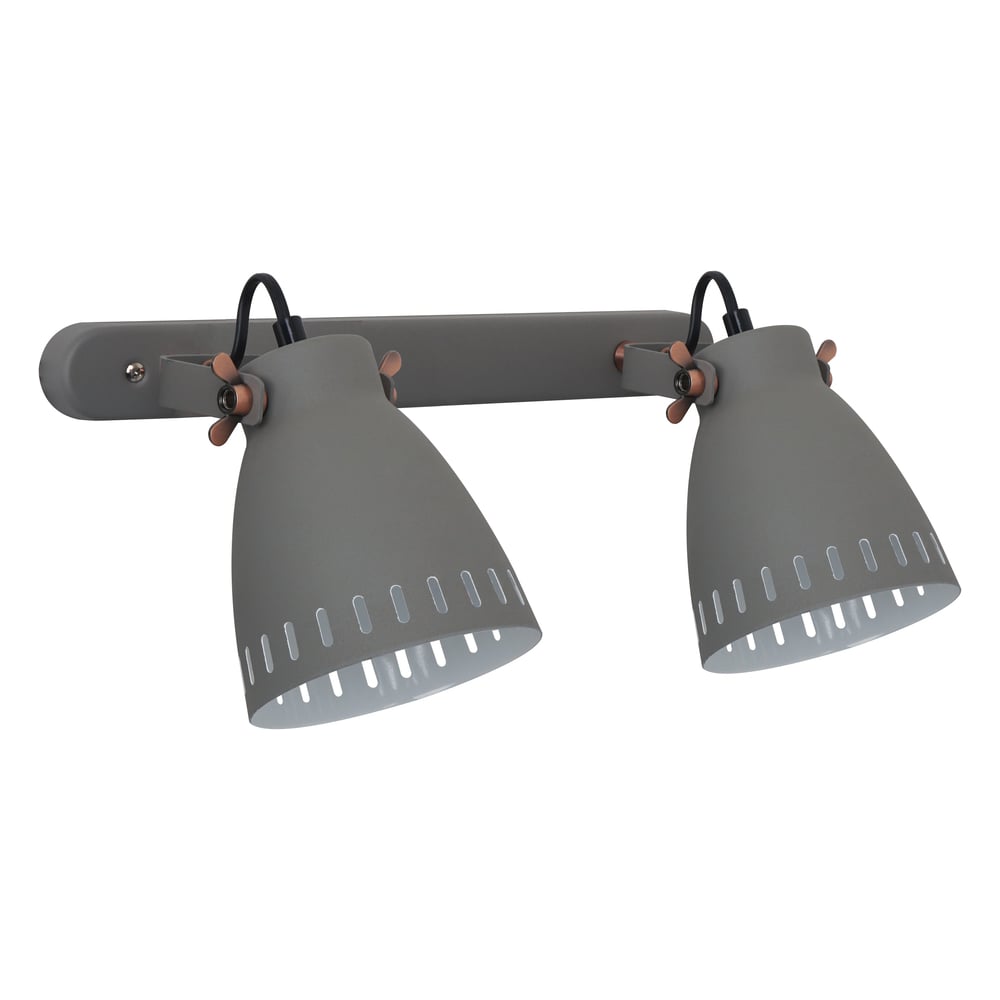 Изображение товара Настенный светильник Camelion WML-428-2 С08 серый коллекция New York 2хE27 40Вт