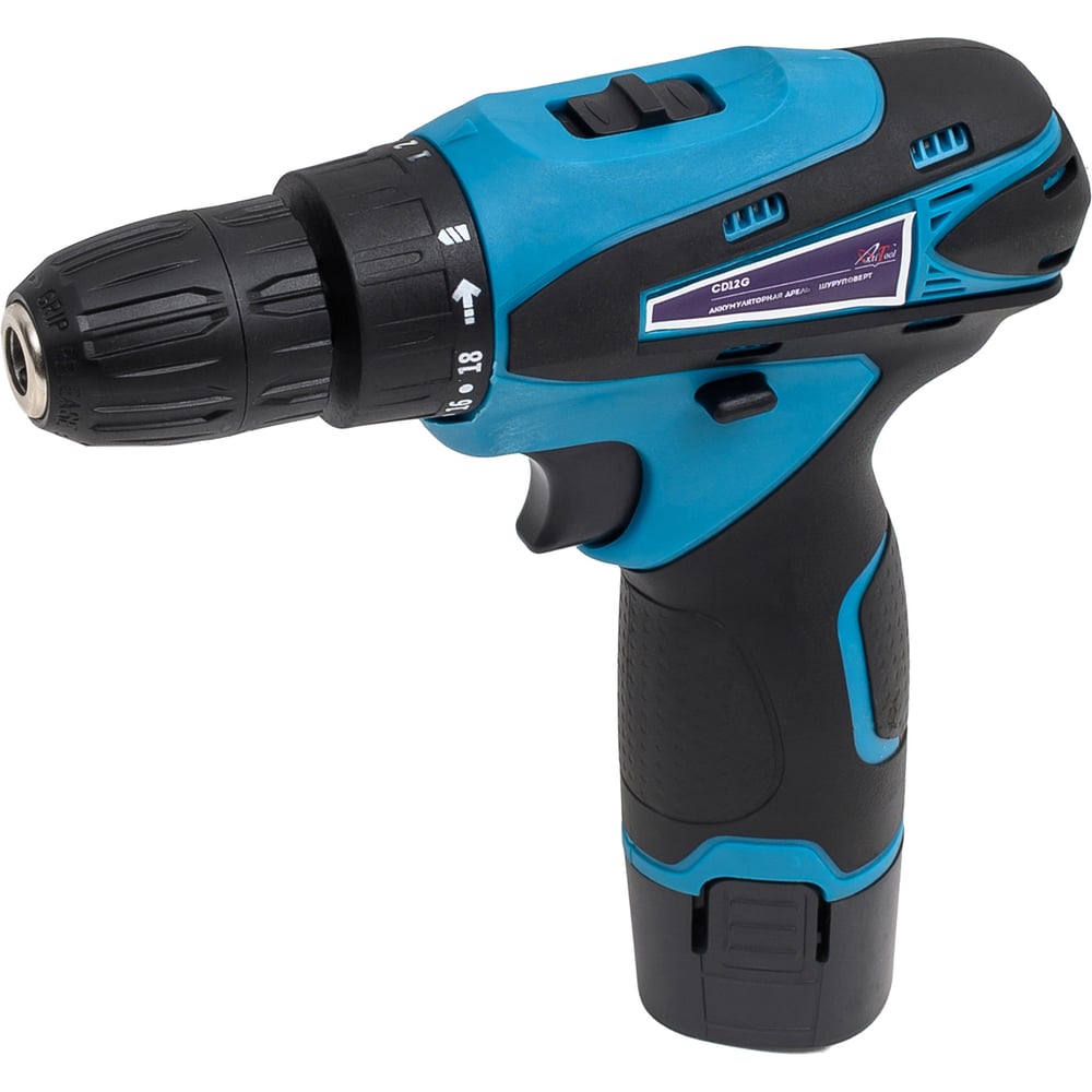 Изображение товара Аккумуляторная дрель-шуруповерт AktiTool cd12g 12 В с кейсом