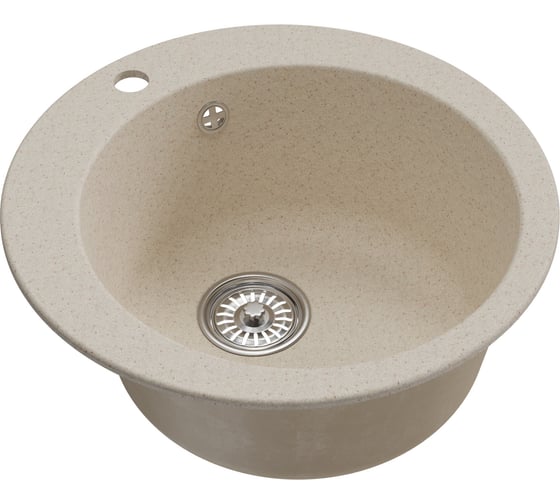 Изображение товара Мойкa MIXLINE ML-GM13 круглая, бежевая 328, 495 мм, глубина чаши 200 мм newх 551893
