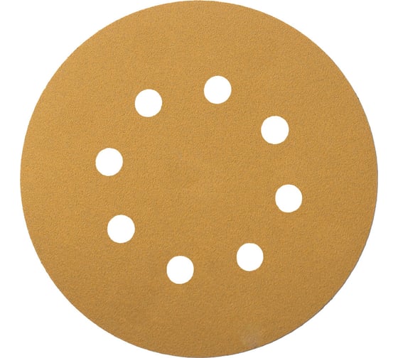 Изображение товара Диск шлифовальный на бумажной основе 58 GOLD ALO 8 отверстий, 125 мм, Р240, 5 шт SANDWOX 58.125.240.08.5