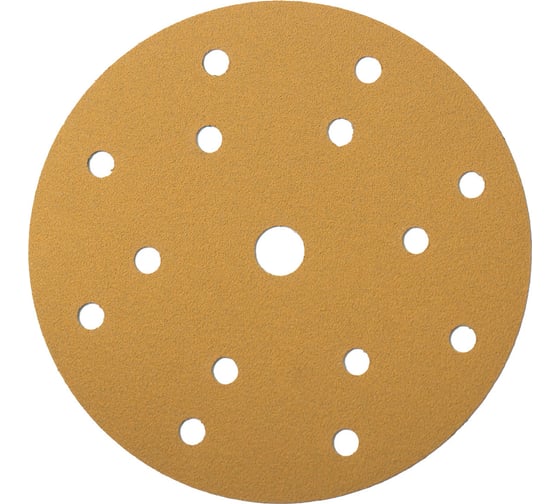 Изображение товара Диск шлифовальный на бумажной основе 58 GOLD ALO 15 отверстий, 150 мм, Р180, 5 шт SANDWOX 58.150.180.15.5