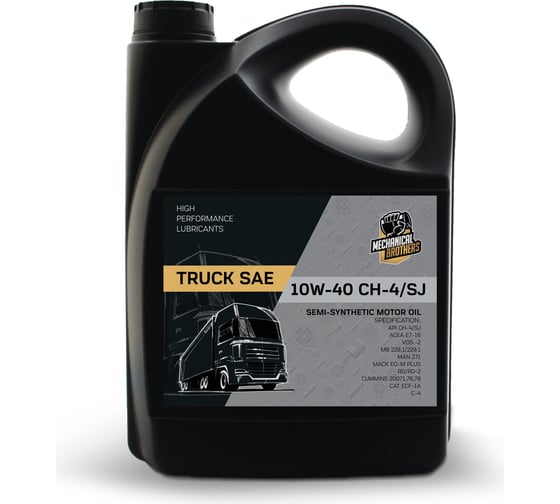 Изображение товара Моторное масло MECHANICAL BROTHERS Mb truck sae 10w-40 ch-4/sj 5л 4673725542382