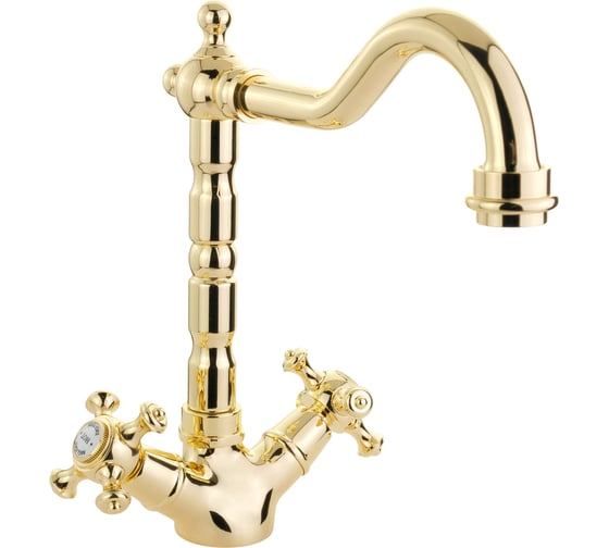 Изображение товара Смеситель для раковины Migliore PRESTIGE излив "змейка", донный клапан "click-clack", золото 31616
