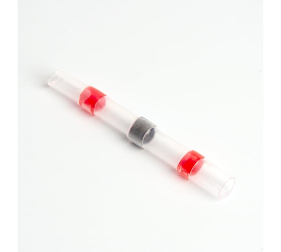 Изображение товара Термоусаживаемая ГСИ STEKKER Ld302-05-15 с припоем 0,5-1,5 мм 19a, прозрачный/красный (diy упак 10шт), 49160