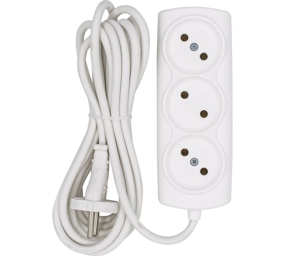 Изображение товара Сетевой удлинитель РемоКолор 3 розетки пвс 2x0,75мм2, 10а, б/з, 3м, (шт.) 89-0-127