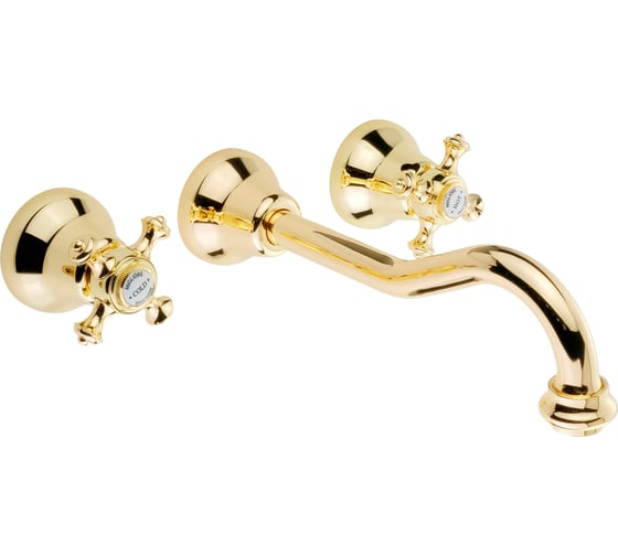 Изображение товара Смеситель для раковины Migliore PRESTIGE скрытого монтажа настенный, донный клапан "click-clack", золото 31622