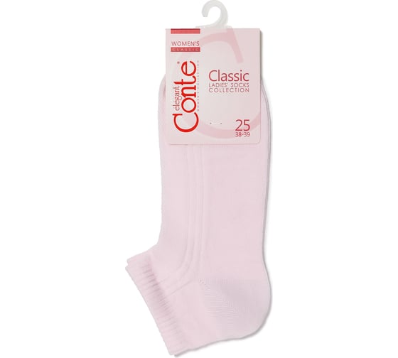Изображение товара Хлопковые женские носки Conte elegan CE CLASSIC короткие, 7С-34СП, р.23, 016 светло-розовый 1001320220020022016