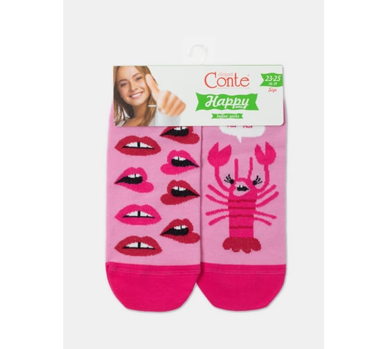 Изображение товара Хлопковые женские носки Conte elegan T HAPPY 19С-114СП, р.23-25, 336 мальва 1001321120030335336