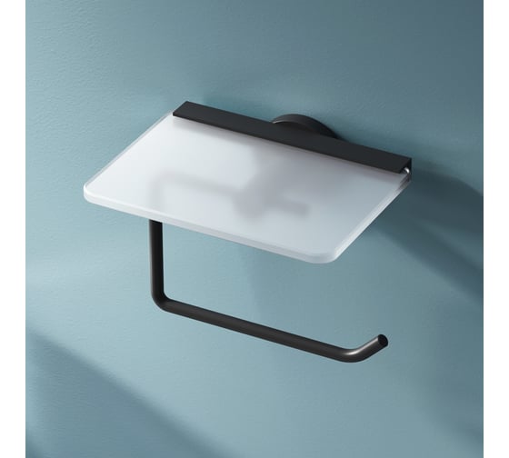 Изображение товара Держатель для туалетной бумаги, AM.PM X-Joy с полкой, черный A85A341522