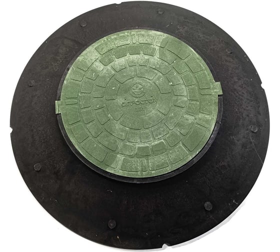 Изображение товара Конус колодца КПК Агросток 1070 с зеленой крышкой H=150 мм черный 50816