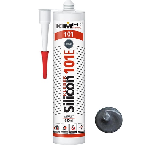 Изображение товара Силиконовый герметик KIM TEC антрацит 101е, 310 мл 02-01-49