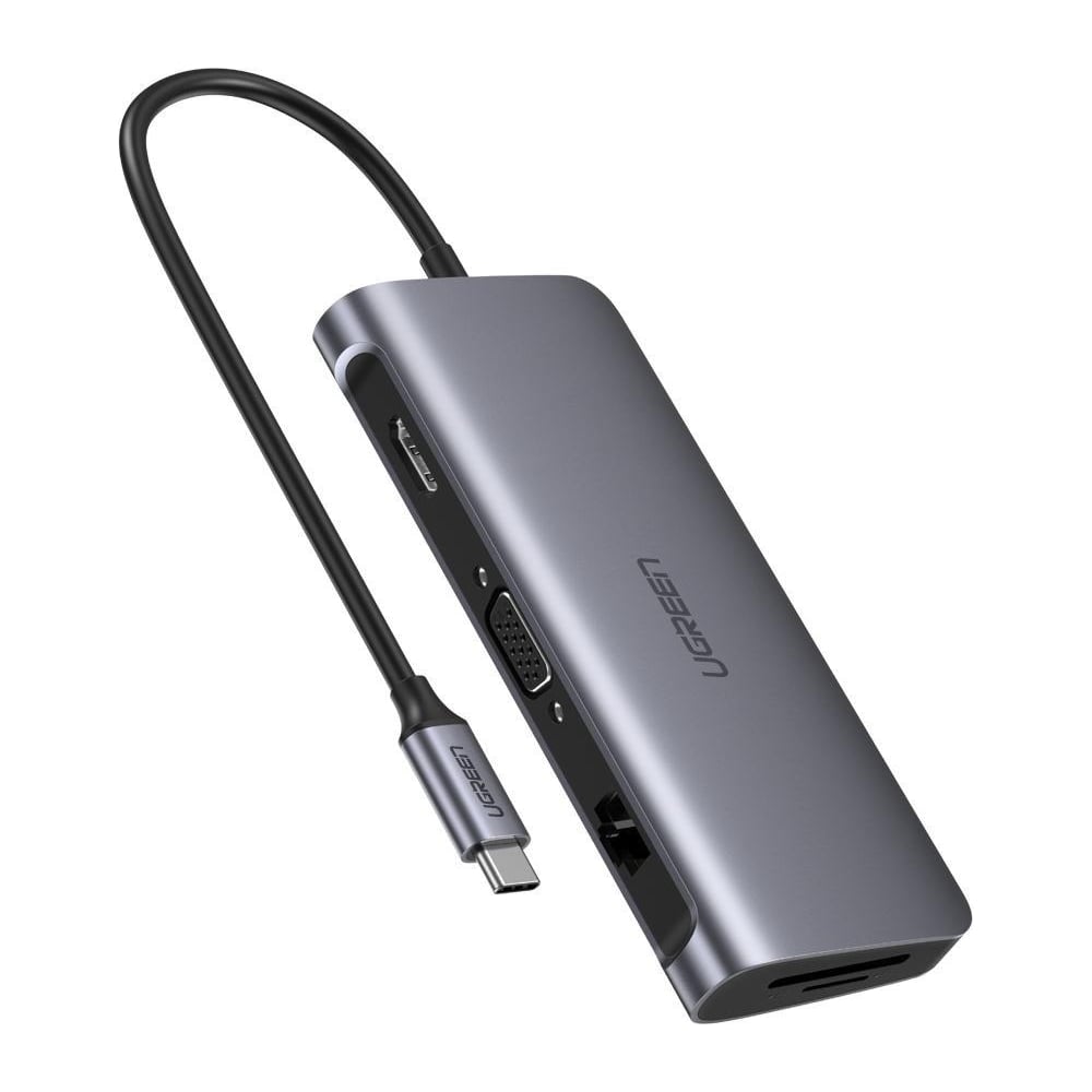 Изображение товара USB концентратор UGREEN 9 в 1 хаб, 3 x USB 3.0, HDMI, VGA, RJ45 Gigabit, TF/SD, PD 40873 Изображение товара USB концентратор UGREEN 9 в 1 хаб, 3 x USB 3.0, HDMI, VGA, RJ45 Gigabit, TF/SD, PD 40873