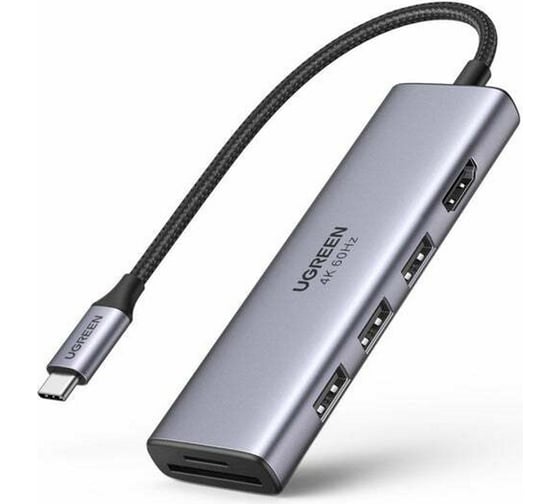 Изображение товара Адаптер Ugreen CM511 USB-C Multifunction Adapter. Цвет: серый космос 60383